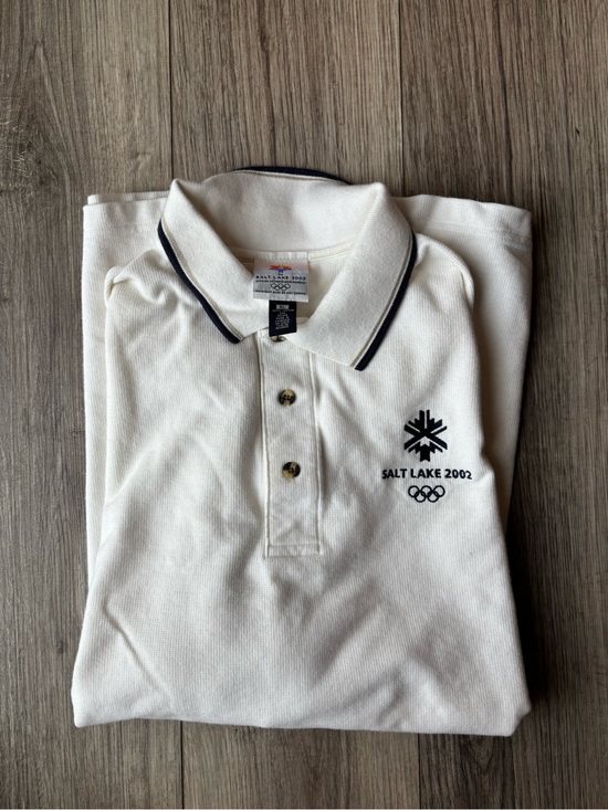 Usa Olympics Other - Salt Lake 2002 White Polo with Navy Trim - Olympic Embroidered Logo